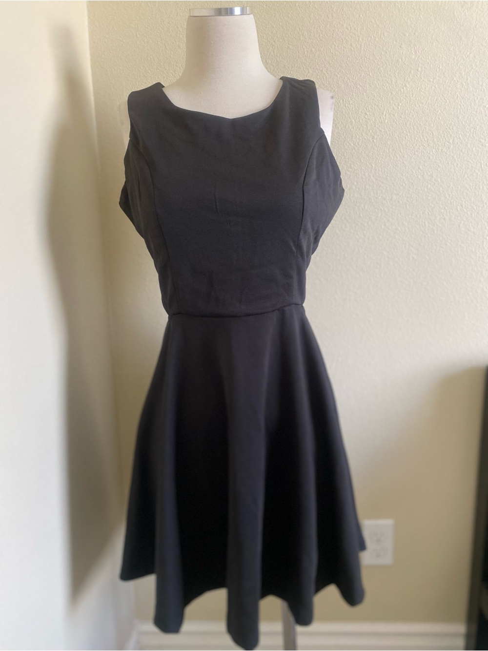 Sleeveless Black Fit-and-Flare Dress - Women